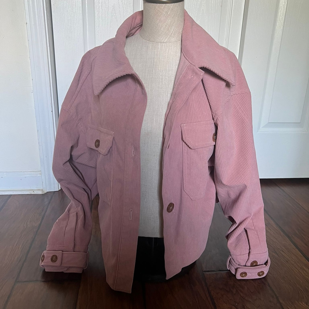 Avec Les Filles Pink Corduroy Utility Jacket